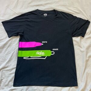UNIQLO UT X FriXion Pilot Erasable Pen Series Graphic T Shirt Black Large Top
